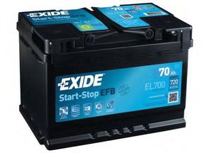 Акумулятор Exide Start-Stop EFB (278×175×190), 70Ач, 720А, R+ EXIDE EL700 на OPEL ASTRA J Sports Tourer