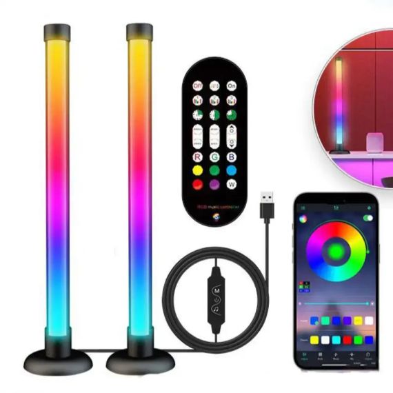 Светодиодные панели 44см 2шт RGB с APP Smart от USB и пультом
