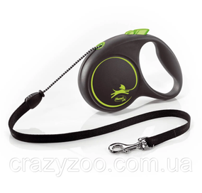 Повідець-рулетка Flexi Black Design M до 20 кг 5 м Зелений