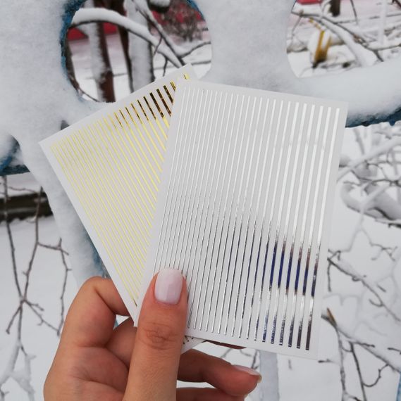 Серебряная гибкая лента для дизайна ногтей | Зображення 3