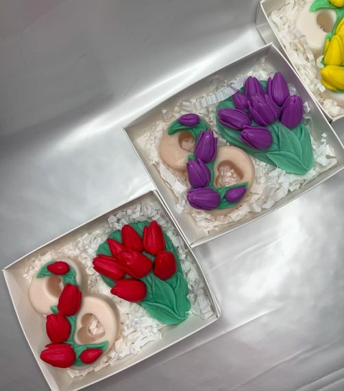 Подарочный набор мыла «8 Березня и Букет тюльпанов», мыло ручной работы | Зображення 4