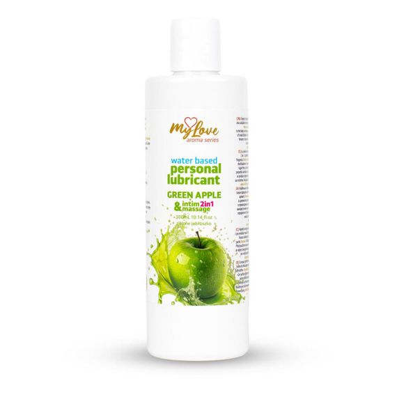 2в1 лубрикант та масажний гель - MyLove Aroma Series Intim&Massage Green Apple, 300 мл Sex Aura