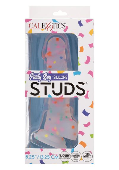 Фалоімітатор з рідкого силікону CalExotics Studs Dildo, різнокольоровий, 17,7 × 3,8 см sexstyle