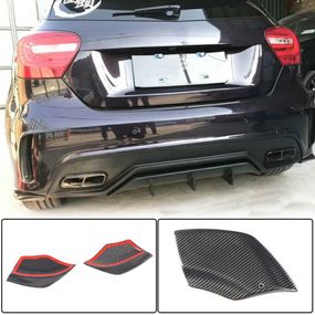 Накладки Flap на задний бампер (для AMG-Line / A45 AMG HB, Карбон) для Mercedes A-сlass W176 2012-2018 гг