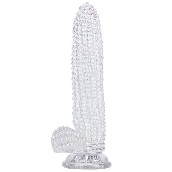 Прозорий фалоімітатор із присоскою Corn Crystal Touch реалістична стимуляція 20 см | Зображення 8