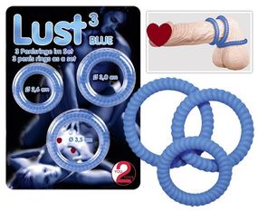 Кільця на пеніс Lust (блакитні) Sex Aura