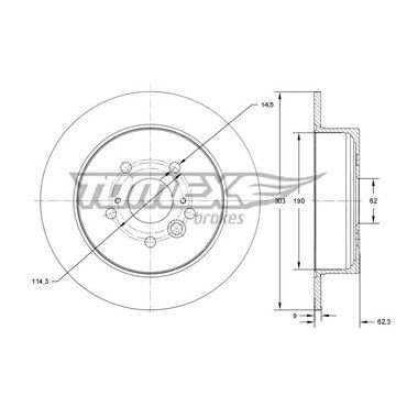 Диск тормозной задний Chery Tiggo 06-10/ Toyota Rav 4 00-05 (303x9), TX 71-91