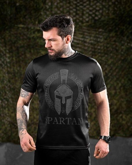 Тактическая потоотводящая футболка OBLIVION Spartan black ДЛ6525