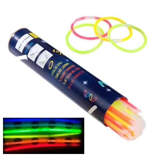 Неоновые браслеты-светлячки Glow Sticks, набор 100 шт с коннекторами, светящиеся палочки для вечеринок и праздников | Зображення 1