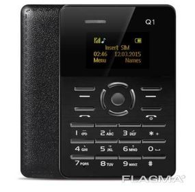 Мини мобильный маленький телефон Card Phone Q1 Black