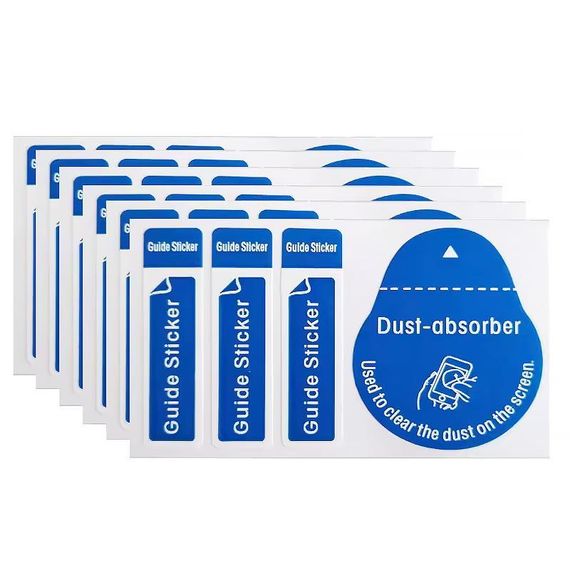 Стикери (3+1) для поклейки захисного скла ( 200 шт.) Синій | Зображення 1