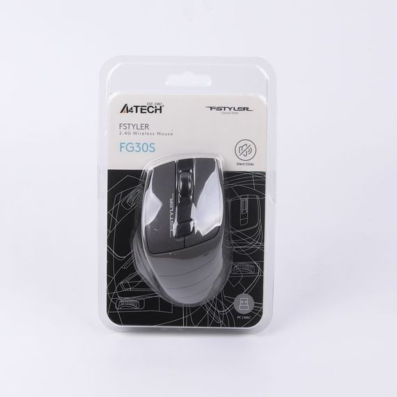 Миша бездротова A4Tech Fstyler FG30S (Grey), безшумна, USB, колір чорний+сірий | Зображення 7