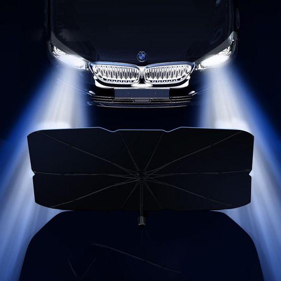 Сонцезахисна парасолька для автомобіля (1.40x0.80m) Black | Зображення 3