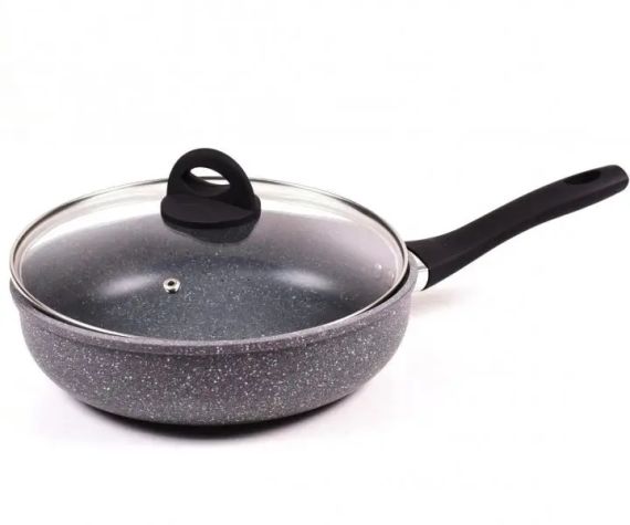 Сковорідка з кришкою Benson BN-492 26см, з мармуровим покриттям