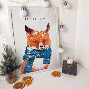 Постер в рамке Let is snow 30x42 см, A3 (WMT3_19NG015_WH)