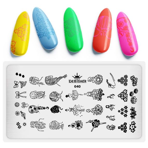 Пластина 040 для стемпінгу Designer Professional (12х6см) | Зображення 1