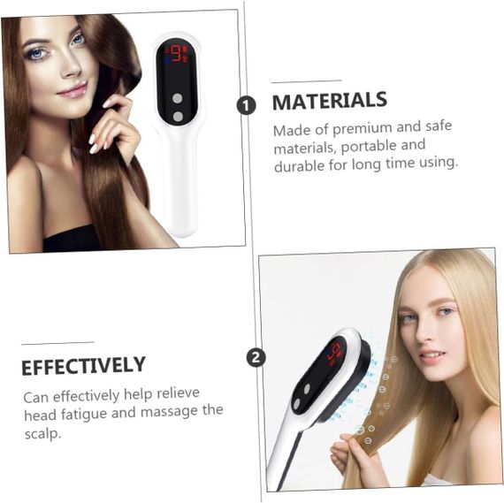 Электрическая массажная расческа DOITOOL для роста волос, с вибрацией и массажем кожи головы, белая | Зображення 5