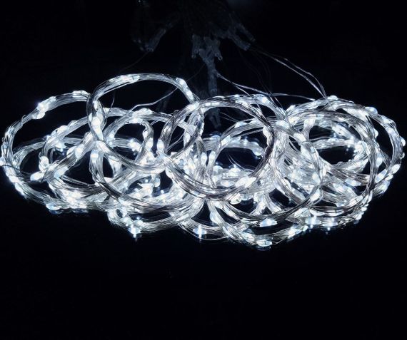 Гирлянда штора 3x2 метра, 200LED, "светодиодные капли" от USB, холодный белый цвет, 8 режимов + пульт | Зображення 4