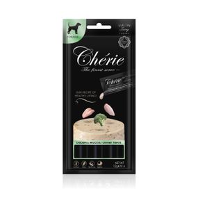 Ласощі для собак з куркою Cherie Healthy Living Creamy Treat Dog Chicken & Broccoli Puree, 12 гр х 4 шт