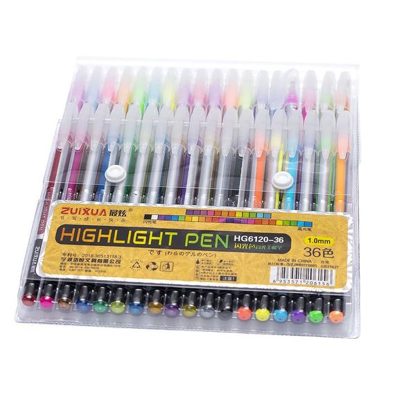 Набір гелевих ручок "Highlight Pen" HG6120-36, 36 кольорів (116587) | Зображення 1