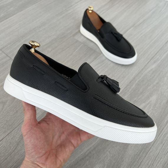 Шкіряні чоловічі лофери на товстій підошві 40 размер | Зображення 1