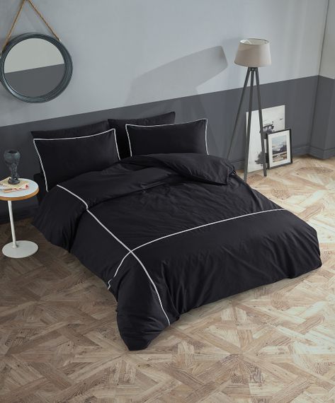 Постельное белье Turkiz Ranforse Prima 200 х 220 см Carven  Black