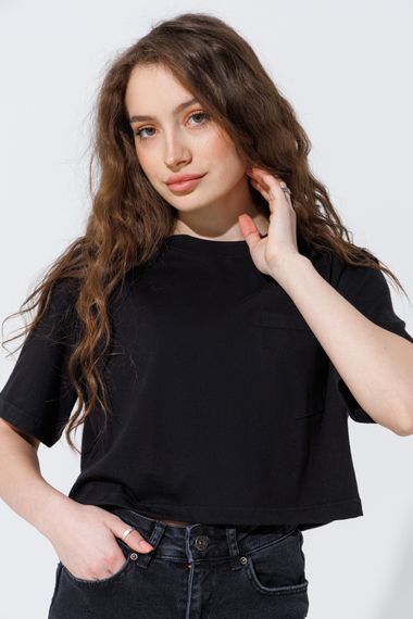 Футболка однотонна жіноча LAWA WBC02372 S Чорний (2000990462497)