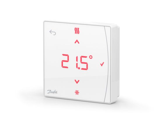 Терморегулятор Danfoss  Icon2 Featured RT, IR датчик, +5...35 °C, програмований, бездротовий, накладний, 3В, білий (088U2122) | Зображення 2