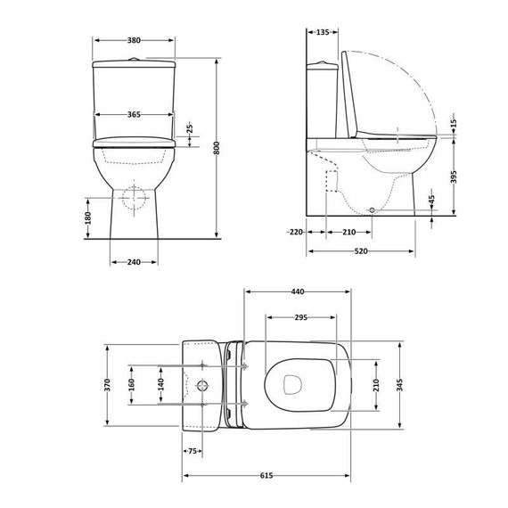 Унітаз підлоговий Qtap Aries Rimless безобідковий із сидінням Soft-close WHITE QT03228302W | Зображення 1