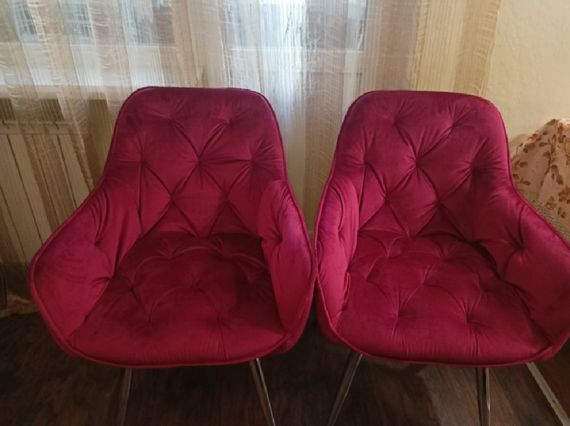 Барное кресло на хромированных металлических ножках Chic BAR 75-ML (CH), мягкая обивка Бархат Красный PH-611