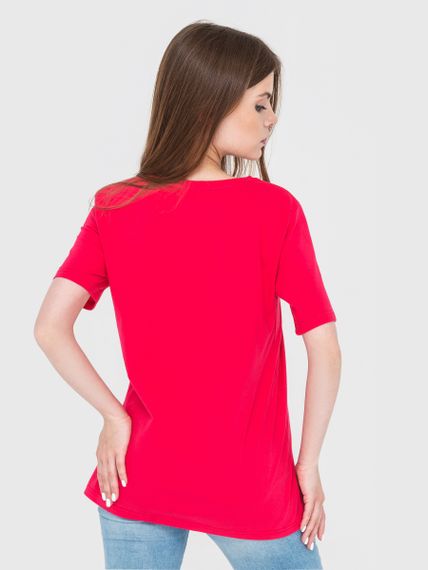 Футболка для жінок малинова з написом, 2XL | Зображення 1