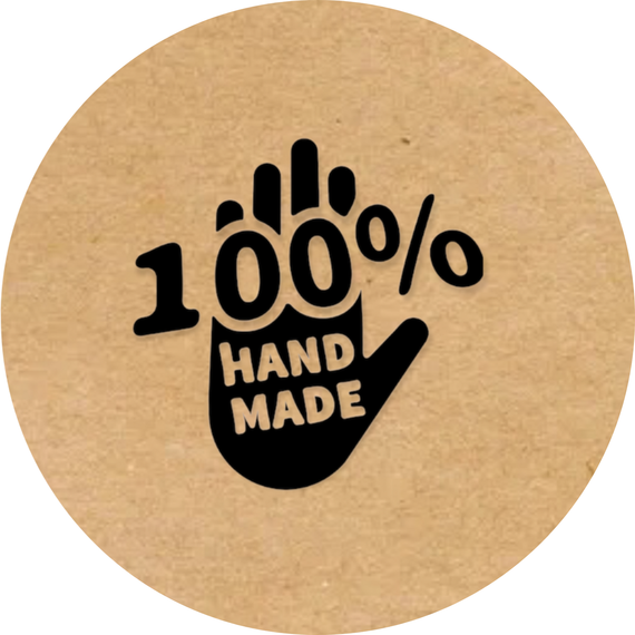Этикетка наклейка круглая крафт "Handmade 08", Диаметр 26 мм, 500 шт/рулон, Viskom