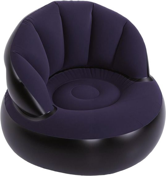 Надувне крісло AIR SOFA / Надувне велюрове крісло 80×80×67см Темно-синій | Зображення 4