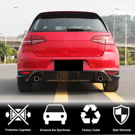 Диффузор заднего бампера V2 (для Base/GTI HB 2012-2017, Карбон) для Volkswagen Golf 7/E-Golf | Зображення 1