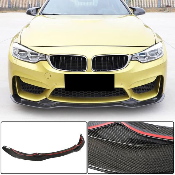 Накладка на передній бампер Lip V9 (для F82/F83, Карбон) для BMW 4 серія F-32 2012-2020 рр