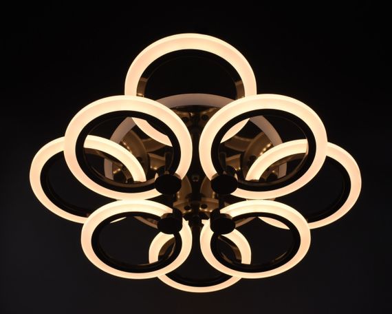 Люстра світлодіодна стельова LED світильник для квартири на стелю лед з пультом 26144 Чорний 11х45х54 см. | Зображення 2