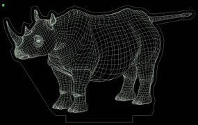 Акриловый светильник-ночник Носорог белый tty-n000686
