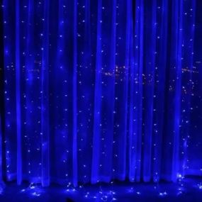 Светодиодная гирлянда штора роса на проволоке 3х2 м 200 LED пульт + USB Синий