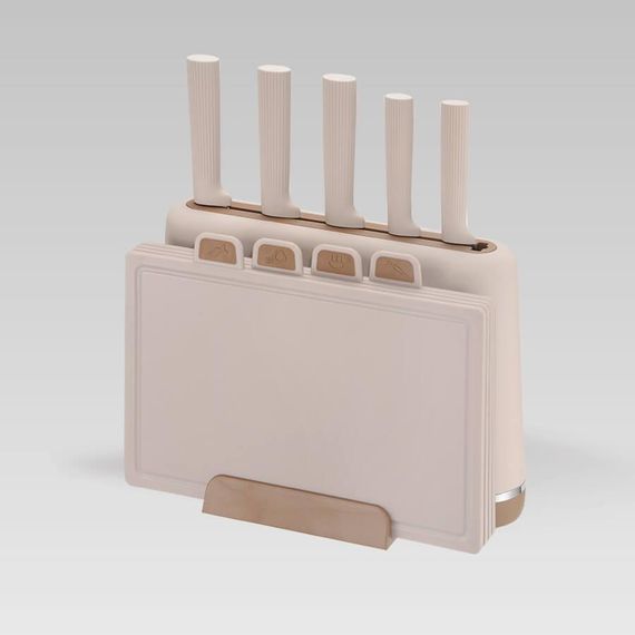 Набор кухонных ножей с подставкой и разделочными досками Maestro MR-1412-BEIGE, 10 предметов