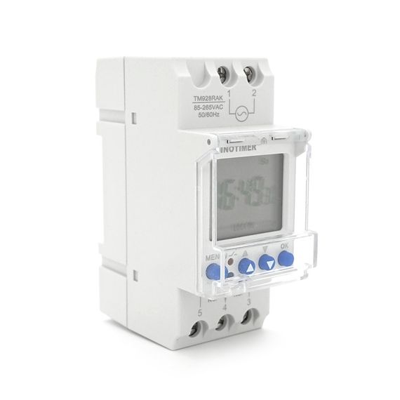 Реле часу Sinotimer TM928RAKL, на DIN-рейку, LCD, програмований, змінна батарея, 16А, 85-265V, 87х65х35 мм