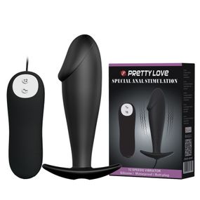 Анальна пробка - Pretty Love Special Anal Stimulation Vibrating Penis Black Sex Aura
