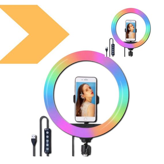 Кільцева LED лампа 3D-30RGB USB 30 см XPRO 30RGB (40922-3D-30RGB_323) | Зображення 1