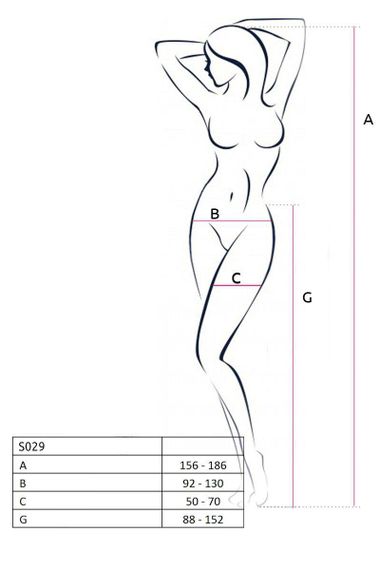 Эротические ажурные колготки-бодистокинг Passion S029 One Size, red, пояс и чулки, с доступом | Зображення 2