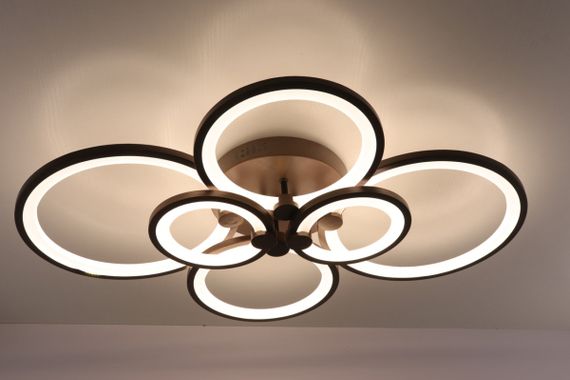 Люстра світлодіодна стельова LED світильник для квартири на стелю лед з пультом 25588 Коричневий 12х58х80 см. | Зображення 2