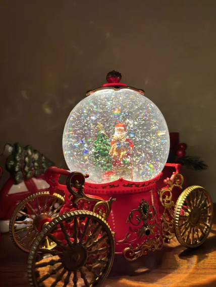 Снігова куля "Карета" з автопіддувом, LED та музикою (SH2501) | Зображення 1