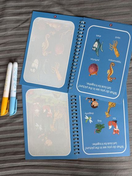 Тваринки водні дитячі розмальовки багаторазові з маркером водою Magic Water book | Зображення 7