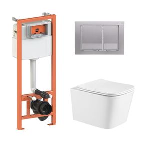 Готове рішення Qtap для ванної кімнати: підвісний унітаз Crow Ultra Quiet 490x360x290 + комплект інсталяції Nest 4 в 1