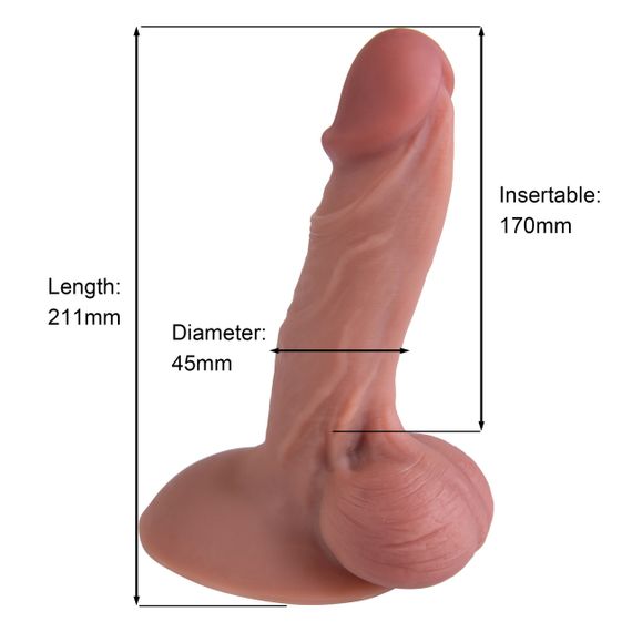 Фаллоимитатор - Erospace Natural Play Silicone Dildo D4, 21 см Sex Aura | Зображення 8