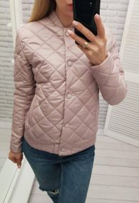 Куртка з ефектом стьобання, арт.310, пудра
