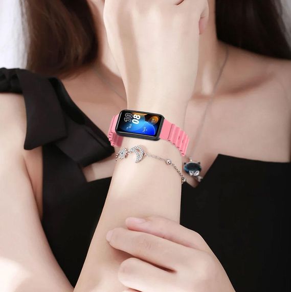 Ремінець Primo Ocean силіконовий для смарт-годинника Huawei Band 10 / Band 9 / Band 8 - Pink | Зображення 4